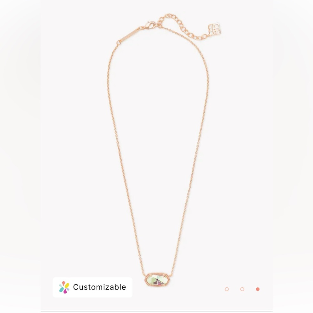 Kendra Scott Elisa Necklace in rose gold and dichroic glass
